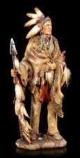 Indianer Figur - Krieger mit Speer - Statue Western Deko
