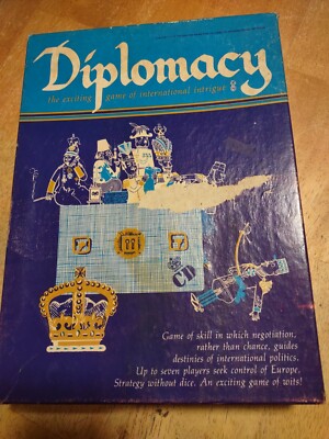 Diplomacy Vintage Avalon Hill Strategy Game Table Top  Bookcase