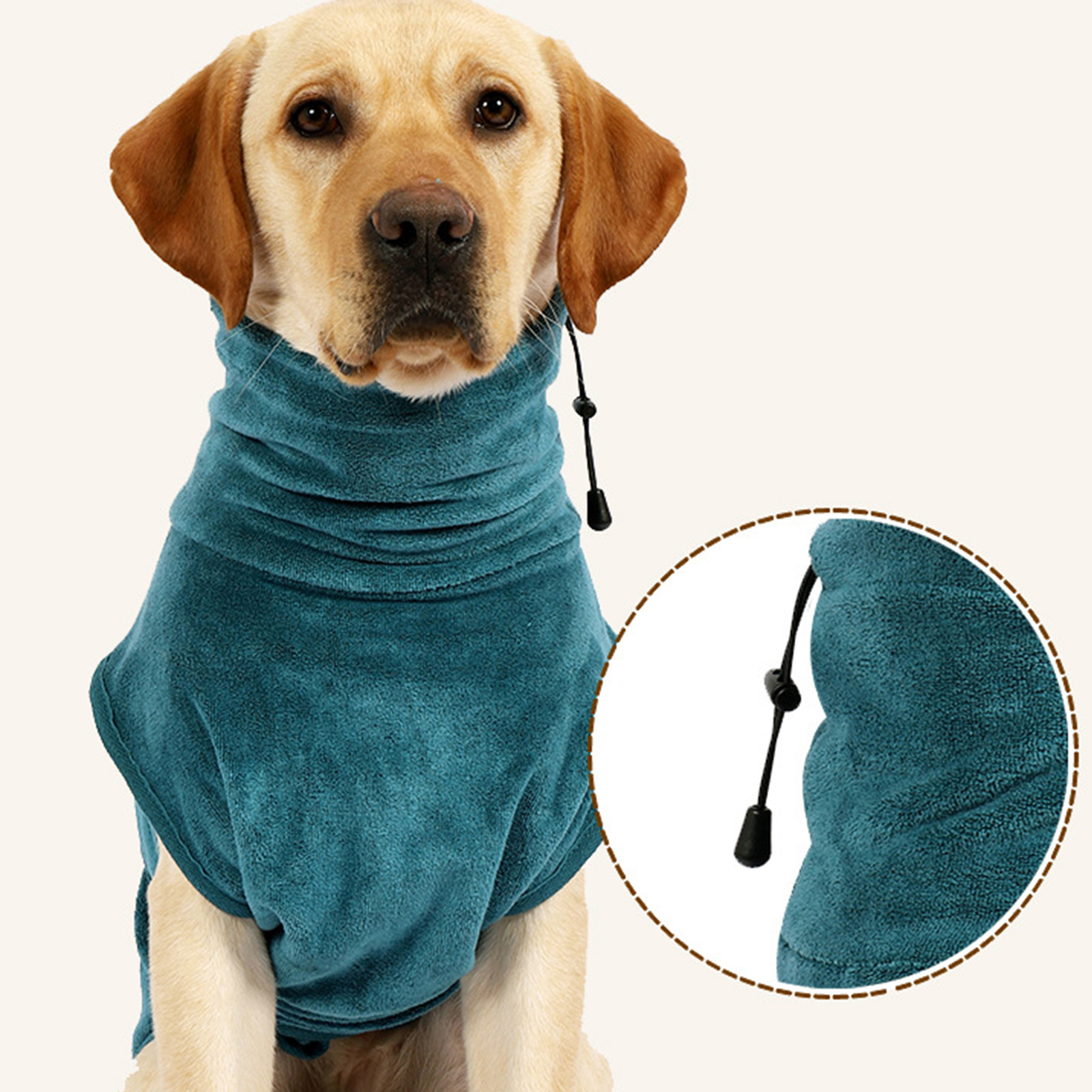 Pet Bathrobe Skinfriendly Breathable Dog Bath Robe Towel Solid Color