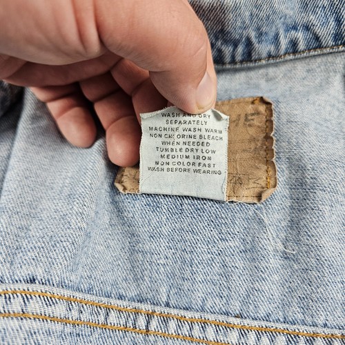 Vintage Jordache Jacket Mens Medium Blue Denim Trucker Distressed - Picture 15 of 16
