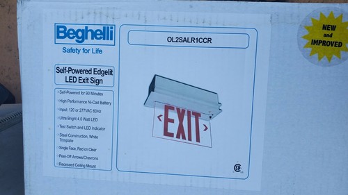 Beghelli OL2 RED EXIT Led Surface/Recessed/Mullion Mounted -LitOL2-SA-LR1-CCR - Picture 2 of 2