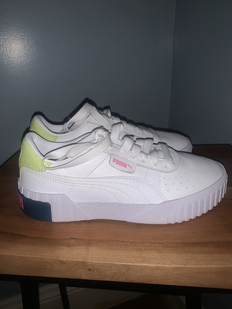 Puma Cali Platform Shoes Womens White/Green/Pink/Navy 369155-21