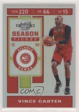 2019-20 Panini Contenders Optic Season Ticket Silver Prizm Vince Carter HOF 00zd