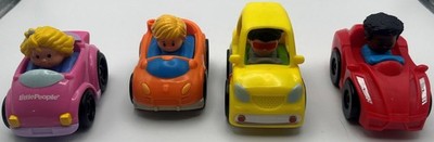Fisher-Price Little People Wheelies Lot of 4 Cars Vehicles READ