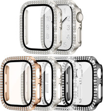 4 Pack Privacy Bling Case with Tempered Glass Screen Protector for Apple Watch 4