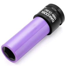 DAKCOS 15mm Impact Lug Nut Socket, 1/2 inch Drive, With Protective Sleeves,CR-MO