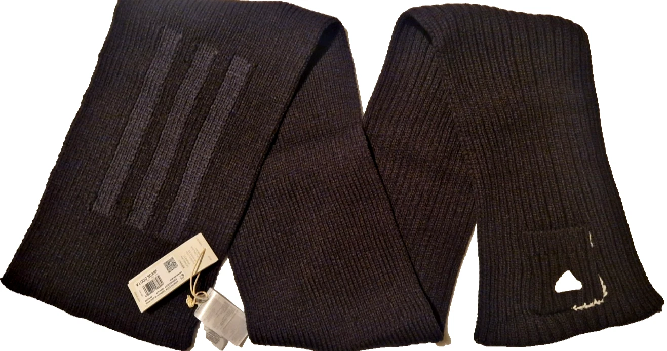 ADIDAS SCARF CHUNKY LARGE BLACK OFFICIAL SCARF 3 STRIPES ADIDAS PHONE POCKET