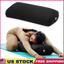 Yoga Bolster Pillow Soft Cotton Meditation Cushion W/ Handle Machine Washable US