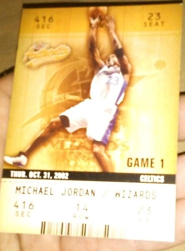 Fleer Authentix Michael Jordan Washington Wizards NBA 2002-03 Game 1 Ticket Card