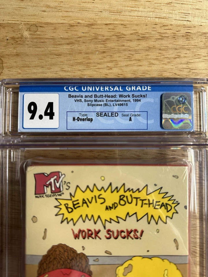 Beavis and Butt-Head - Work Sucks (VHS, 1995) - Graded CGC 9.4, Sealed Grade A - Image 3 of 3