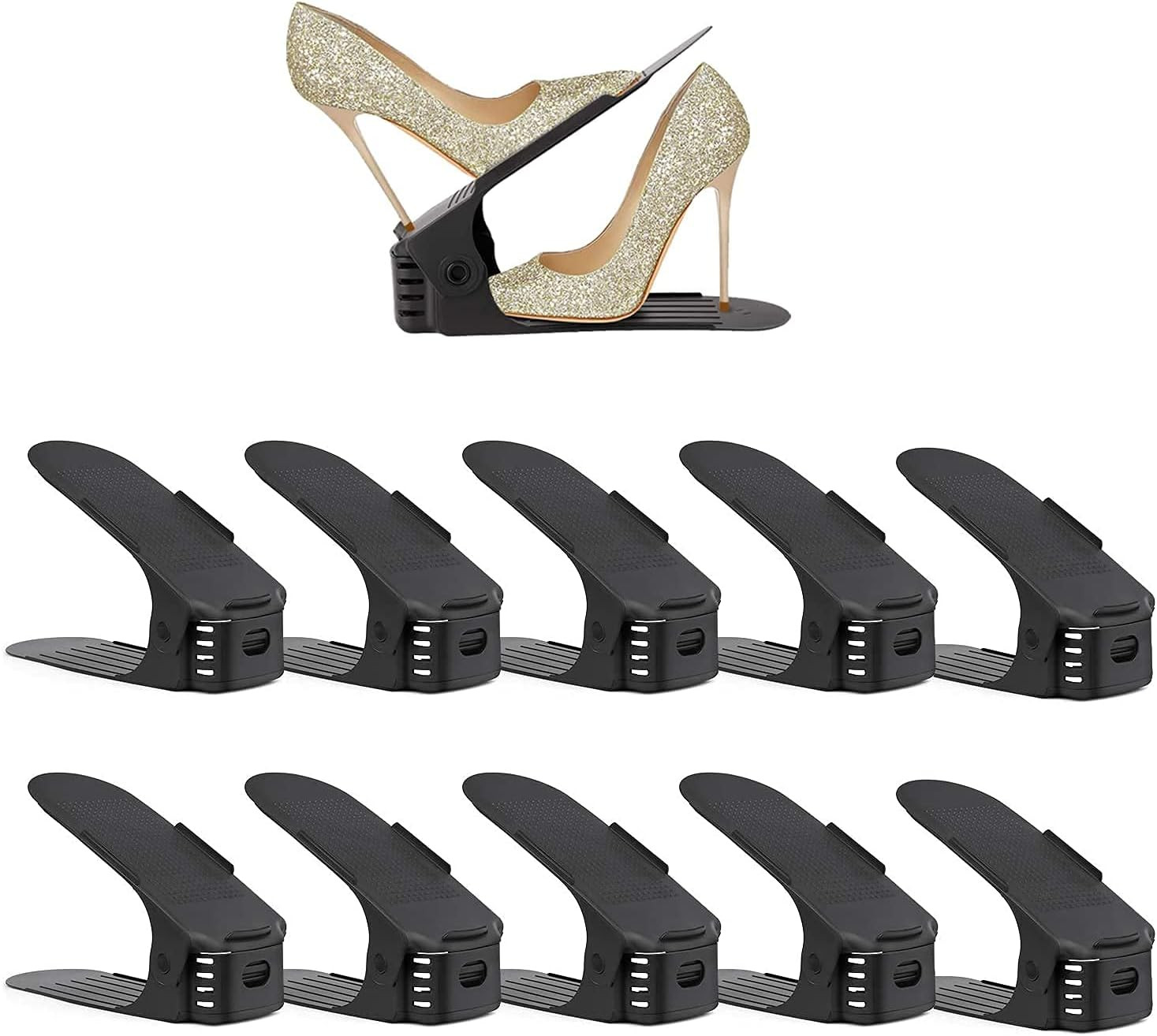 Confezione 10 Portascarpe Regolabili - Organizer Salvaspazio Scarpe