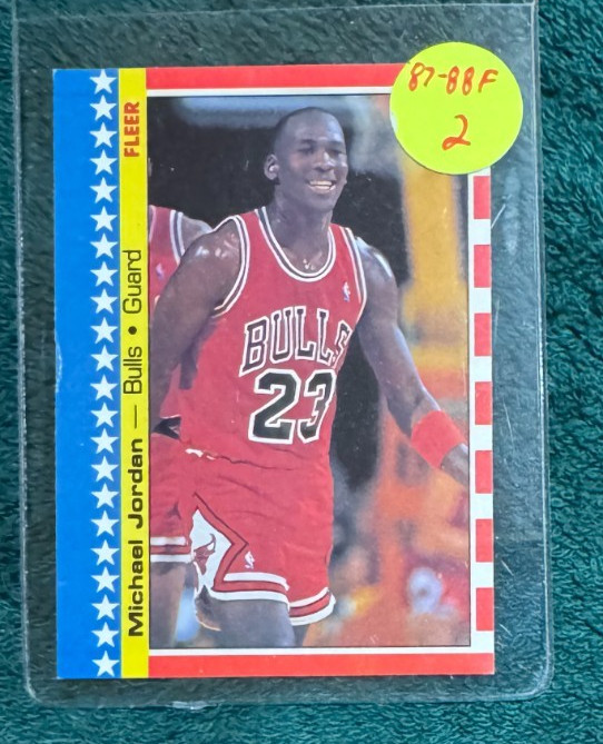 1987-88 FLEER ~ BASKETBALL STICKER #2 ~ MICHAEL JORDAN