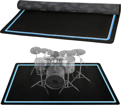 Drum Rug, 4 x 5 Ft Drum Mat with Non-Slip Grip Bottom, Soundproof Floor Pad f...