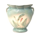 Hull Calla Lily 530-33 Vase Double Handle Matte Green Art Pottery Vintage