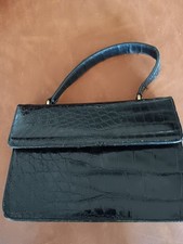 VTG Black Snakeskin Style Handbag Purse