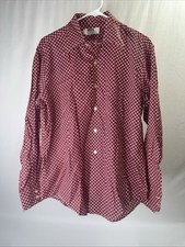 VINTAGE 70  s 1970  s Red Button Shirt Men  s Sz 16 - 34 Hippie, Retro, Disco