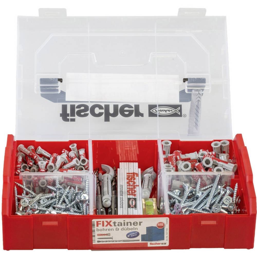 Set de chevilles Fischer 547166 FIXtainer avec boîte de rangement compartimentée et robuste