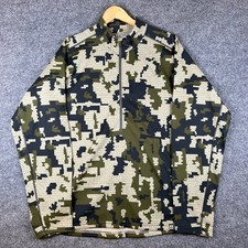 Kuiu 1/4 Zip Pullover Shirt Jacket Mens 2XL Green Verde Camo Deer Hunting Fleece