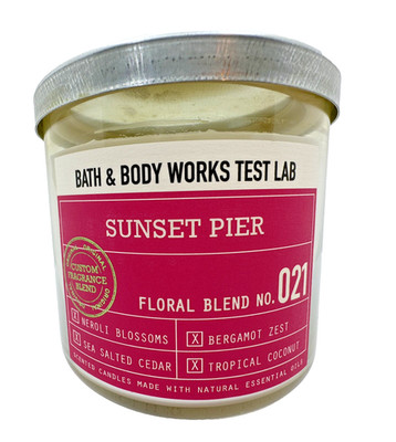 Bath & Body Works Test Lab Sunset Pier Floral Blend #021 3 Wick 14.5 Oz Candle