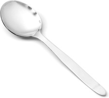 F F Chef Kunz Spoon Silver Stainless Steel 2 Tbsp Basting Spoon, 9 Inch Solid