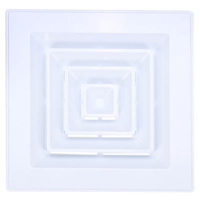 Square Air Vent Cover 12 x 12 Inch with Square to Round Transition, White