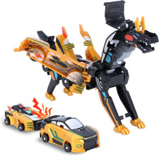 2-In-1 Transforming Dinosaur Car Toy   Magnetic Collision Robots for Kids  Exci
