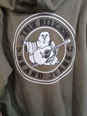 True Religion Buddha Logo Seal Full Zip Hoodie Fleece Kalamata