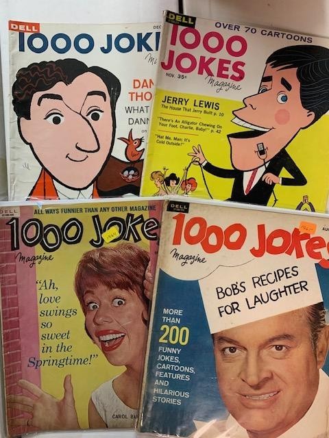 Lot of 4 vintage Humor magazines, 1000 Jokes, Carol Burnett, Jerry Lewis, Bob