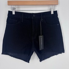 Just Black Denim Frayed Shorts Women S Black High Rise Raw Hem Cut Offs NEW