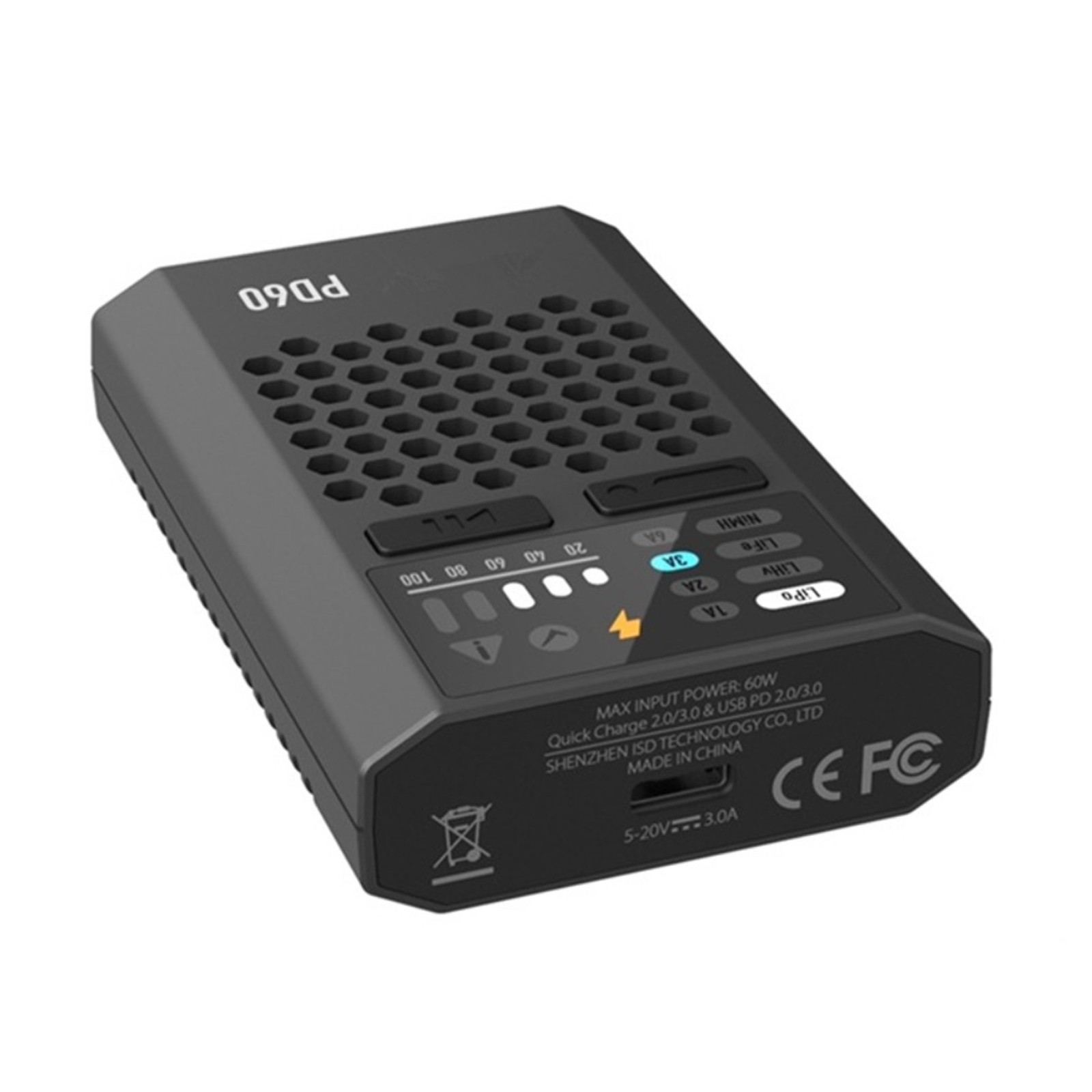 PD60 Quick Charger 60W 6A Type-C Input Battery Balance FPV Charger for 1-4S Lipo thumbnail 9