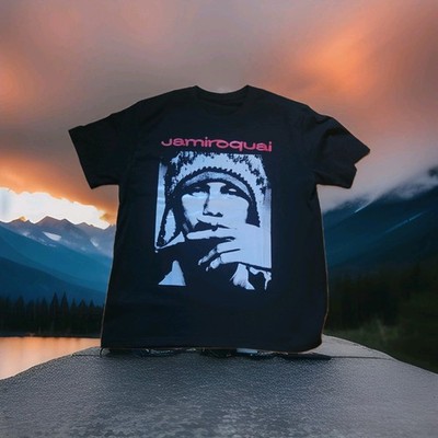 T-Shirt Jamiroquai Gr. XL  90ger cool Funk Soul  Musik schwarz mit Aufdruck