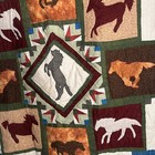 andmade Western Horse Patchwork Quilt 45x57 Lap Crib Throw Applique Rustic Cabin — photo 4