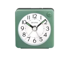 The Verde 2.2 In. Travel Alarm in Green, Ultra Small with Snooze and Lighted Dia