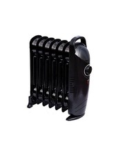 Quest Oil filled Radiator Black 7 Fin Radiator Low Wattage Caravan Motorhome