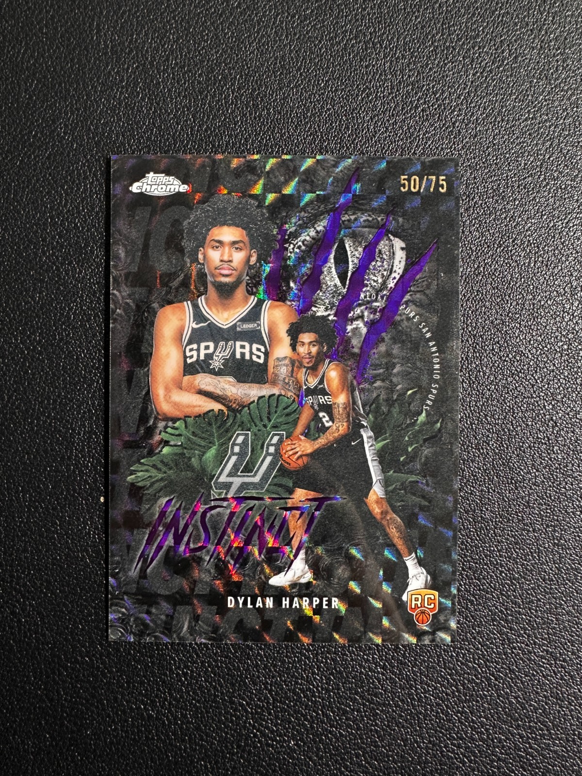 2025-26 Topps Chrome Basketball Dylan Harper Rc Instinct Purple 50/75 BRFAN