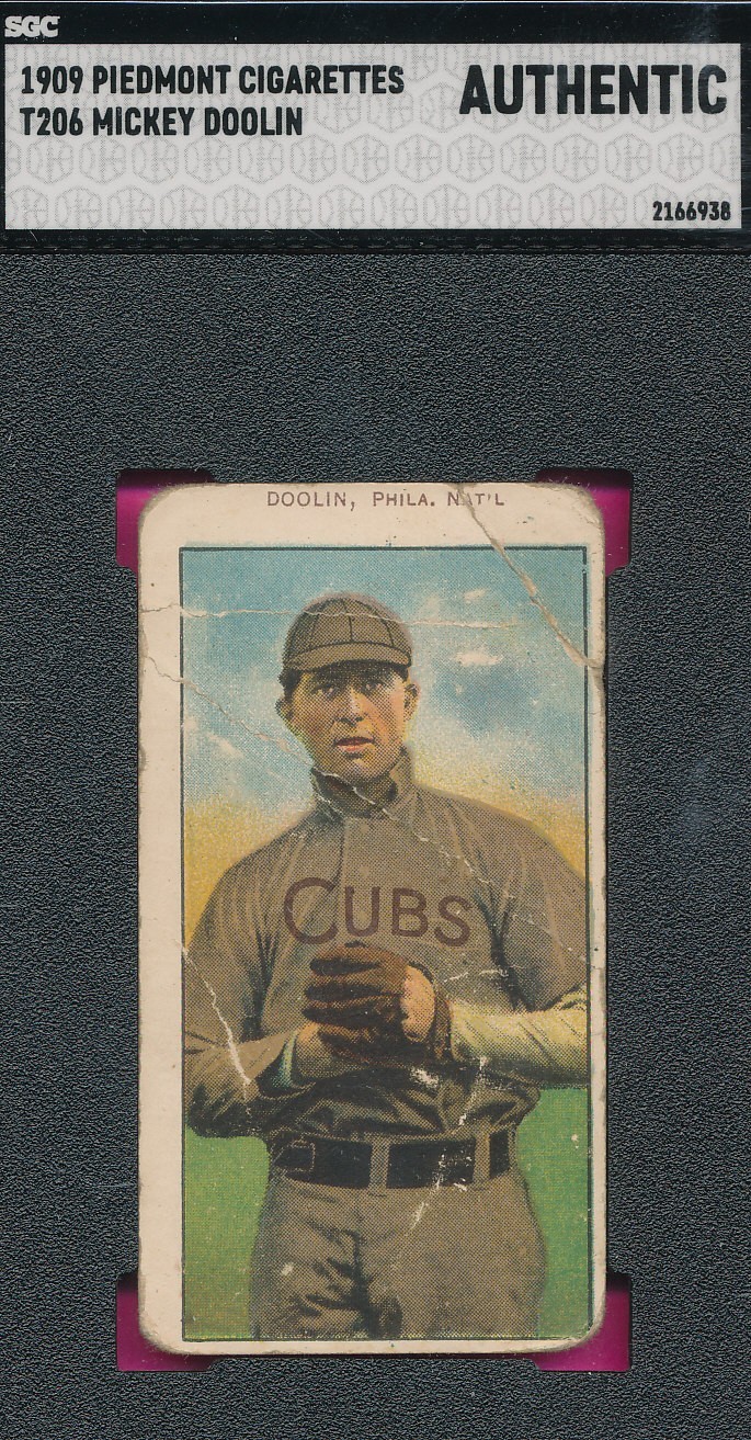 DOOLIN MISCUT NAME ERROR TOP T206 CARL LUNDGREN CUBS PIEDMONT SGC GRADED *TPHLC