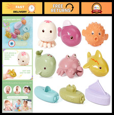 Mold-Free Baby Bath Toys 9 Pack  Soft, Easy Grip Floatable Pool Toys for 6-18 M