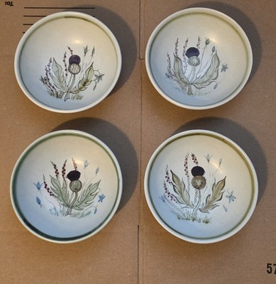 Buchan Thistleware Stoneware 266 Coupe Cereal Bowl 6'' Scotland Thistle Set Of 4