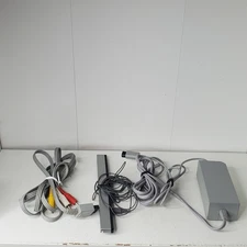 Nintendo Wii OEM Gray Sensor Bar W/ OEM AC Adapter And OEM AV Cable Tested Works