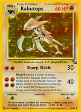 Kabutops - 9/62 - Pokemon Fossil Unlimited Holo Rare Card WOTC HP