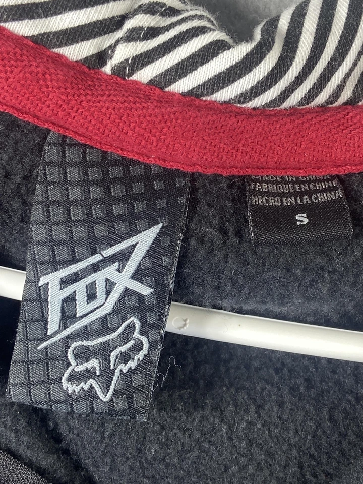 Vintage Fox Racing Hoodie Small Black Red Graphic Sweatshirt - Image 3 of 4