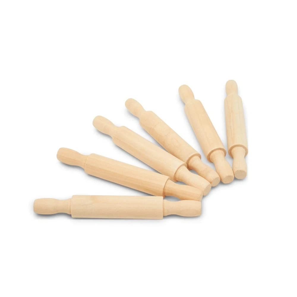 Wooden Mini Rolling Pin, 5 Inches Long, Pack of 25, Great for in The Kitchen,...