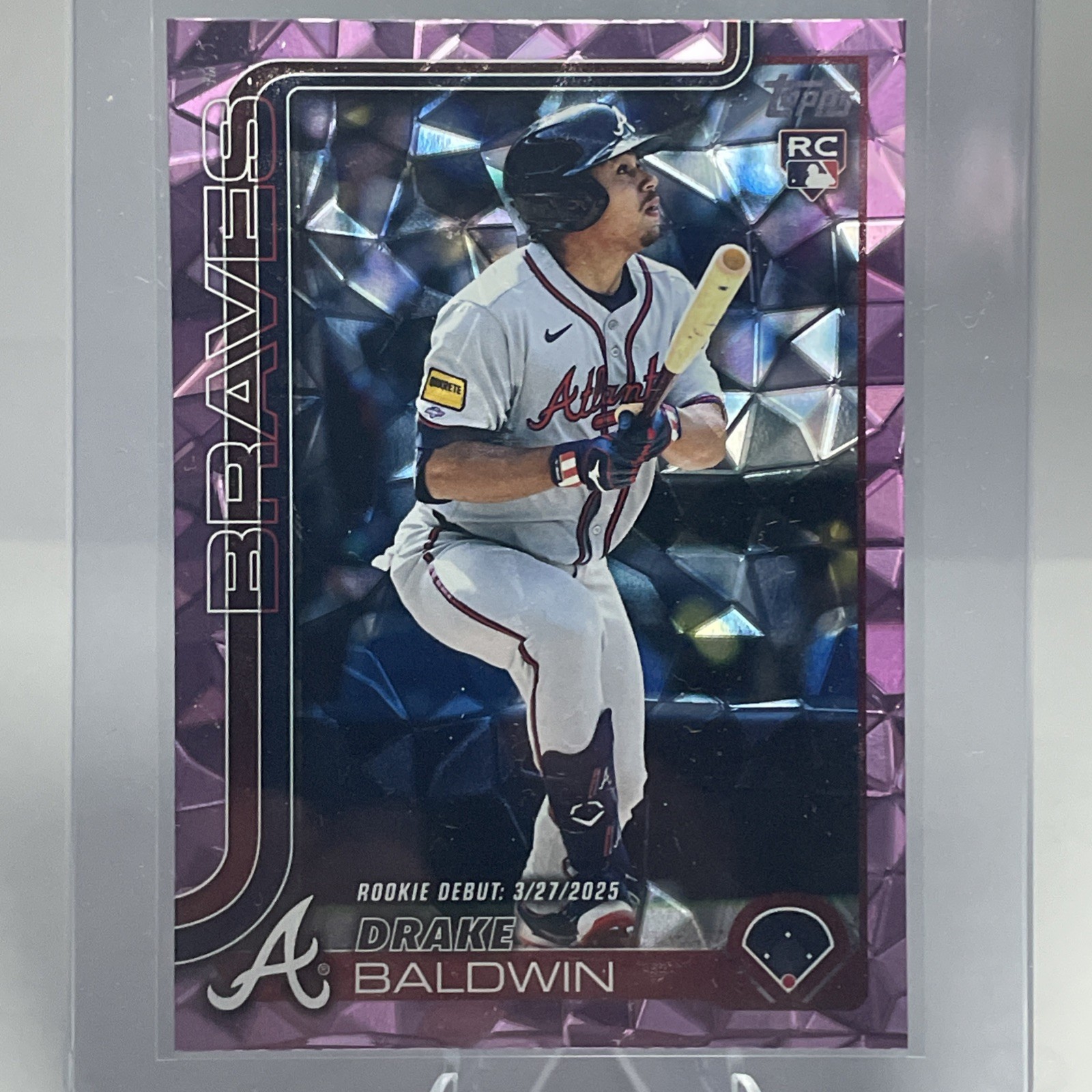 Drake Baldwin Pink Diamante SP Foil Rookie 2025 Topps Update Card #US113 Braves