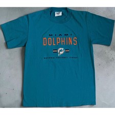 Vintage Lee Sport Miami Dolphins T Shirt Mens Medium Teal NFL Nutmeg Mills 90s
