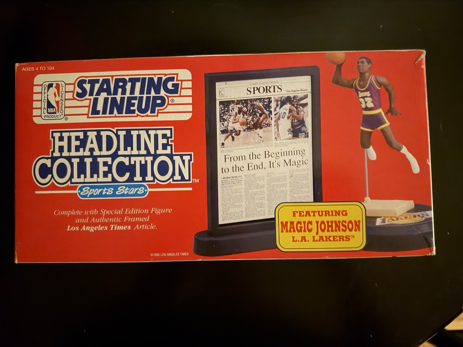1992 Kenner Starting Lineup Headline Collection Magic Johnson Lakers Sealed