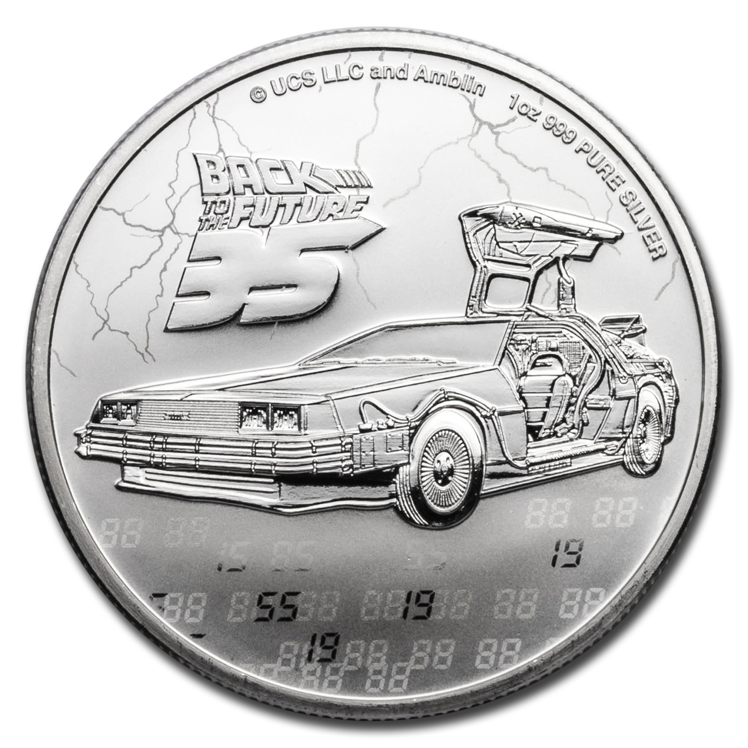 2020 Niue 1 oz Silver $2 Back to the Future 35th Anniversary BU
