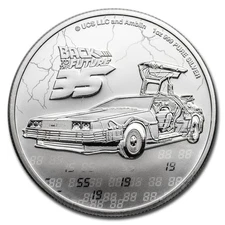 2020 Niue 1 oz Silver $2 Back to the Future 35th Anniversary BU