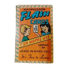 Multiplication 2 Sided Flash Cards Warren Paper Products Home School Vintage
