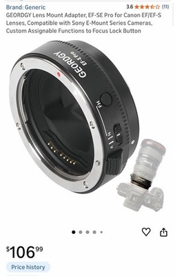 GEORDGY Lens Mount Adapter, EF-SE Pro for Canon EF/EF-S Lenses, Compatible 