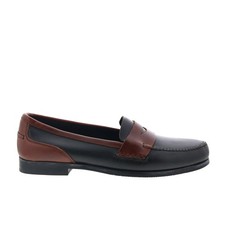 T.B. Phelps Marco 523-15 Mens Black Wide Loafers Slip Ons Penny Shoes